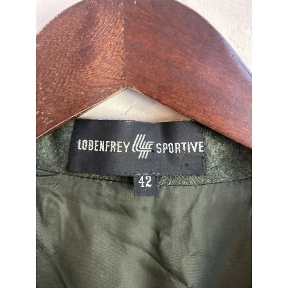 Vintage Lodenfrey Green Wool Coat Dress Heritage Loden Dark Academia 42 EU - Picture 11 of 14